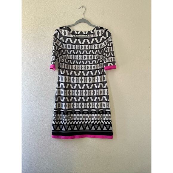 Eliza j geometric printed shift dress size 4 - Picture 1 of 6